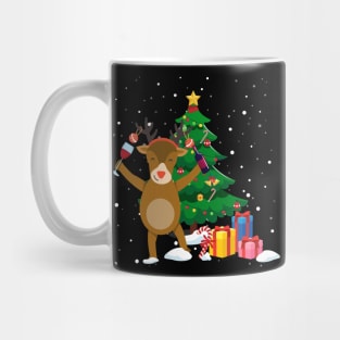 Funny Reindeer Drinking Wine Christmas Tree Mug